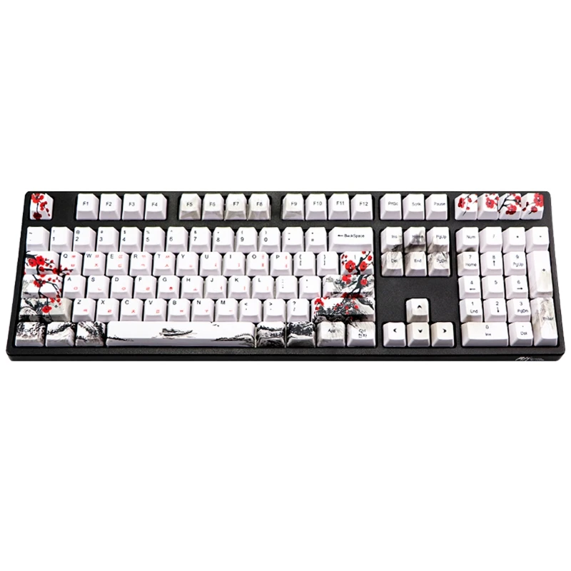 Корейская японская Цветущая Слива PBT пятисторонняя красящая подставка 110 клавиш
