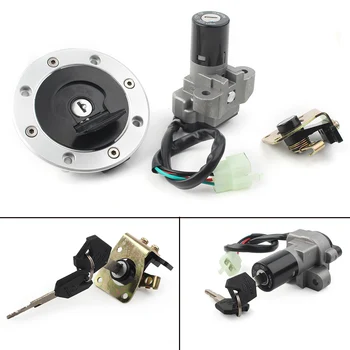 

Motorcycle Ignition Switch Fuel Gas Cap Cover Seat Lock w/ Key For Suzuki GSXR1000 SV650 TL1000R GSF1200 GS500 RGV250
