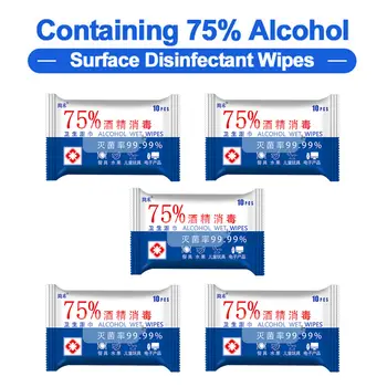 

50PCS Disposable 75% Alcohol Disinfectant Wet Wipes Antibacterial Sterilization Wipes Pads for Home Car Hands Cell Phone 16x18cm