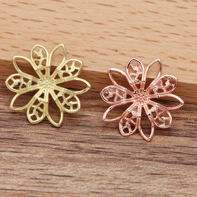 Застежка для волос с филигранным цветком 19 мм|diy findings|wraps connectorfiligree flower |