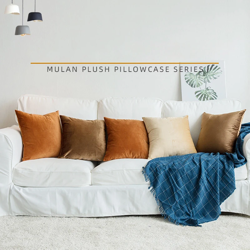 

23 Colors Velvet Cushion Cover Decorativer Pillows Case On The Pillow Blue Yellow Black Gray Decoration Covers Living Room Sofa
