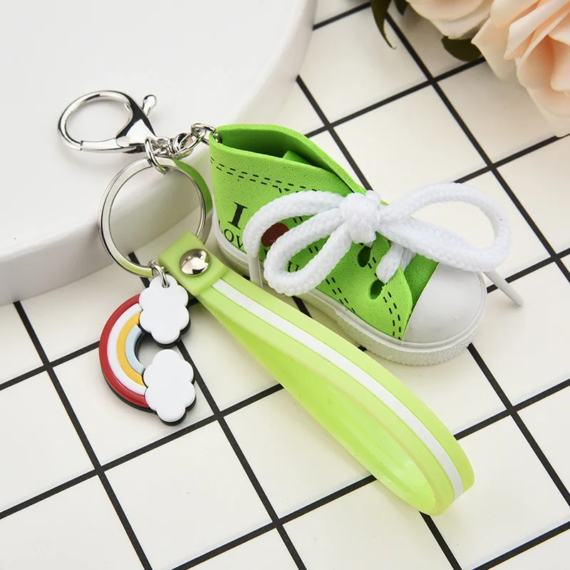 

ZG 2019 Mini Silicone Canvas Shoes Keychain Bag Charm Woman Men Kids Key chain Cute Key Holder unisex shoe Key ring