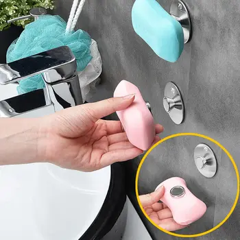 

1PC Magnetic Soap Holder Tool Free Rustproof Sponge Holder Dish Holder Soap Dish For Bathroom Lavatory Home