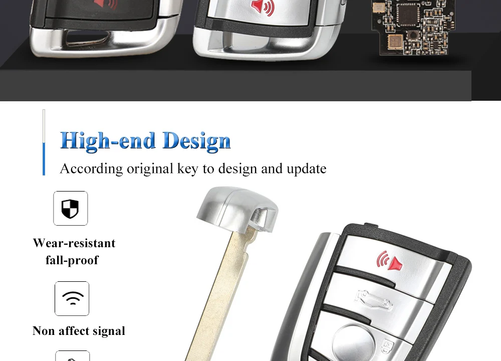 Keyforkess Smart 3/4 pulsanti 433MHz PCF7953P telecomando per auto Keyless Entry fob per BMW F FEM CAS4 CAS4 5 7 serie X5 X6 PCB nero - H04c334335bb347c0b9cba64bd72e537eR