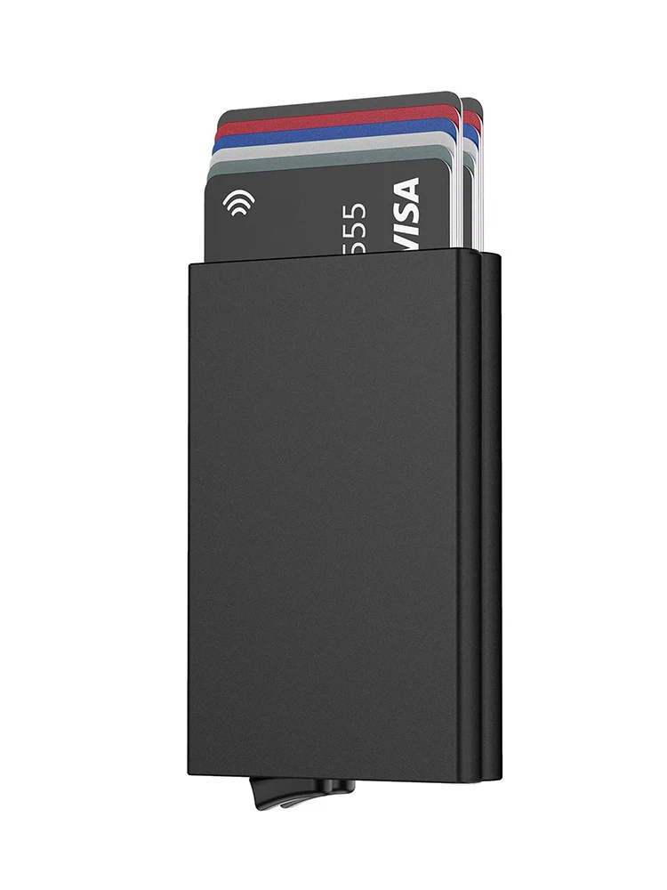 Новинка 2021 металлический чехол для карт с защитой RFID NFC мужской кошелек двойной 10