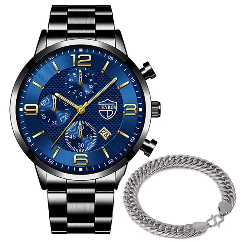 Fashion Men's Sports Watches Stainless Steel Analog Quartz Wristwatch Male Business Luminous Clock Luxury Casual Silver Bracelet 