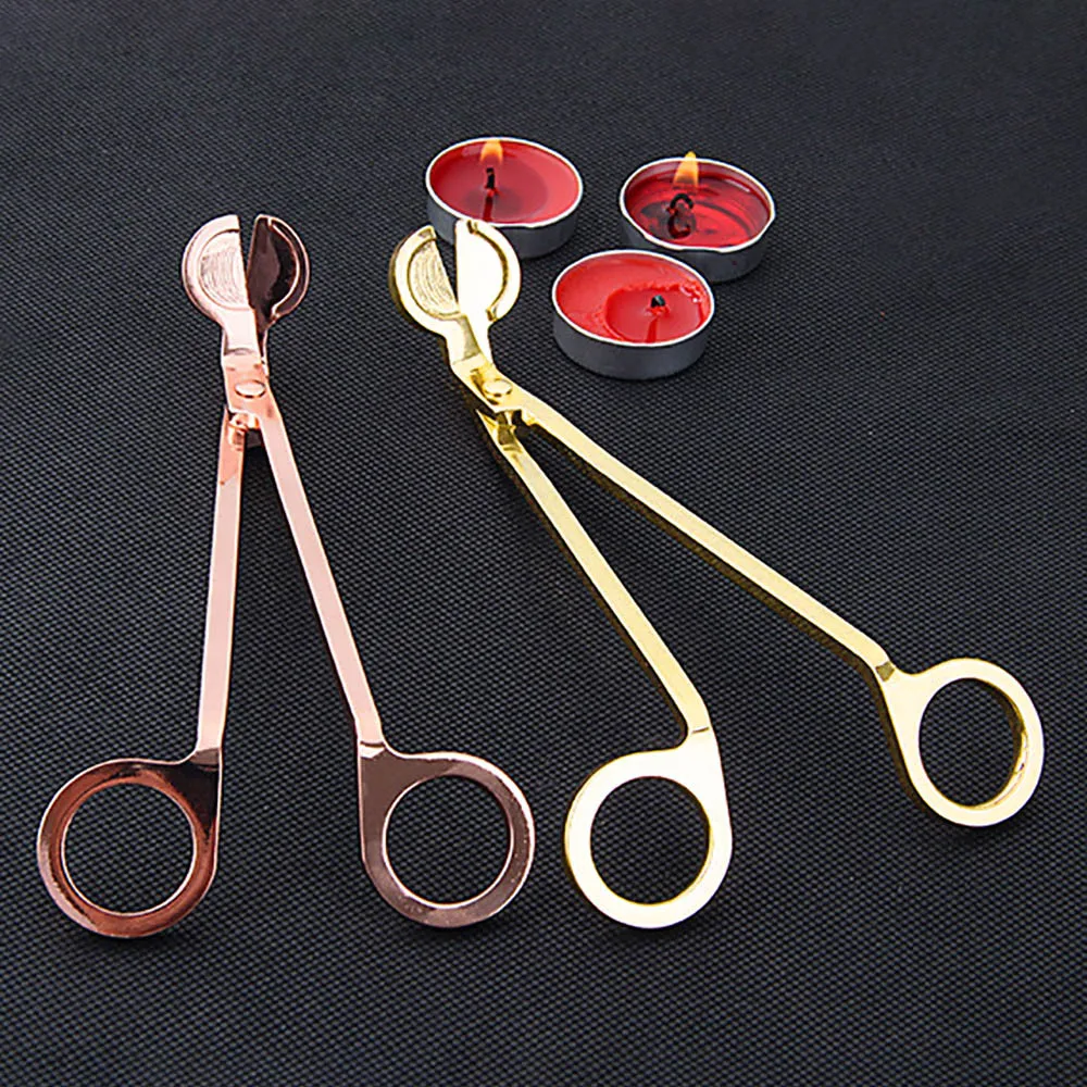 

Rose Gold Stainless Steel Candle Wick Oil Lamp Trimmer Scissors Cutter Snuffers the candle accessory set length17cm