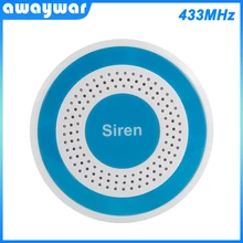 Awaywar 433 МГц Беспроводная сирена звук и светильник автономная сирена 100 дБ для домашней безопасности звуковая сигнализация DIY Kit