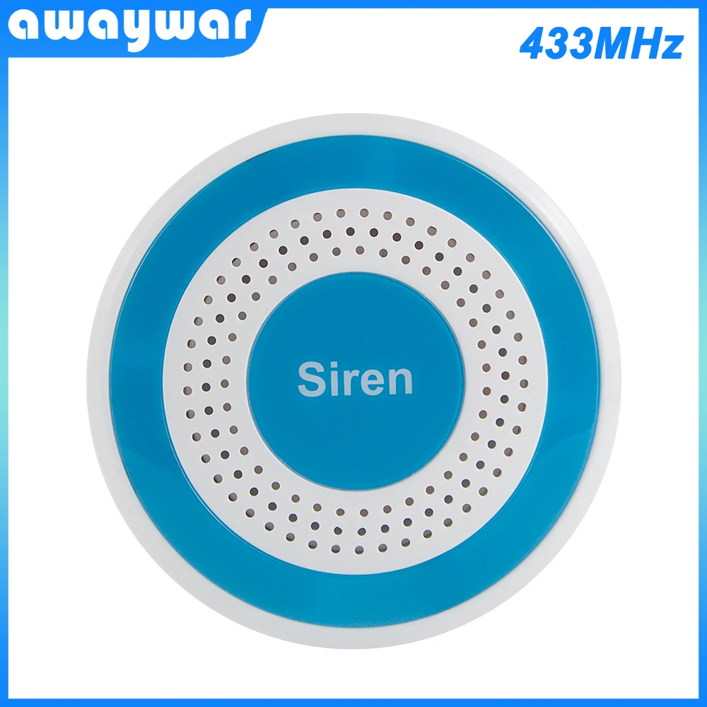 Awaywar 433MHz Wireless Siren Sound and Light Standalone Siren 100dB For Home Security Sound