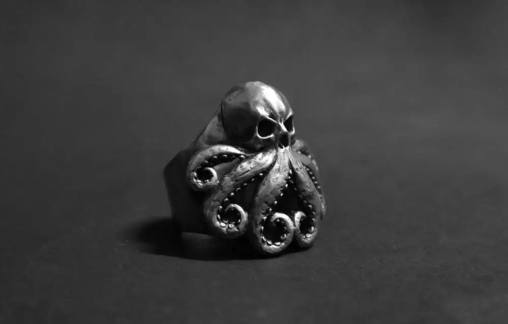 Onlysda Christmas 2020 Charm Halloween Octopus Skull Punk Stainless Steel Seaman Rings Men Anel Puck Jewelry Gift for Sailor - Image 4