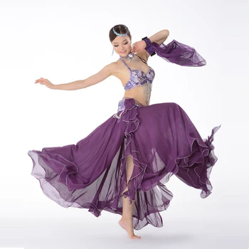 

Belly Dance Costume Performance Belly Beading Cloth for Women Belly Dance Costumes Dance Bra, Belt, Skirt Clothing Sets