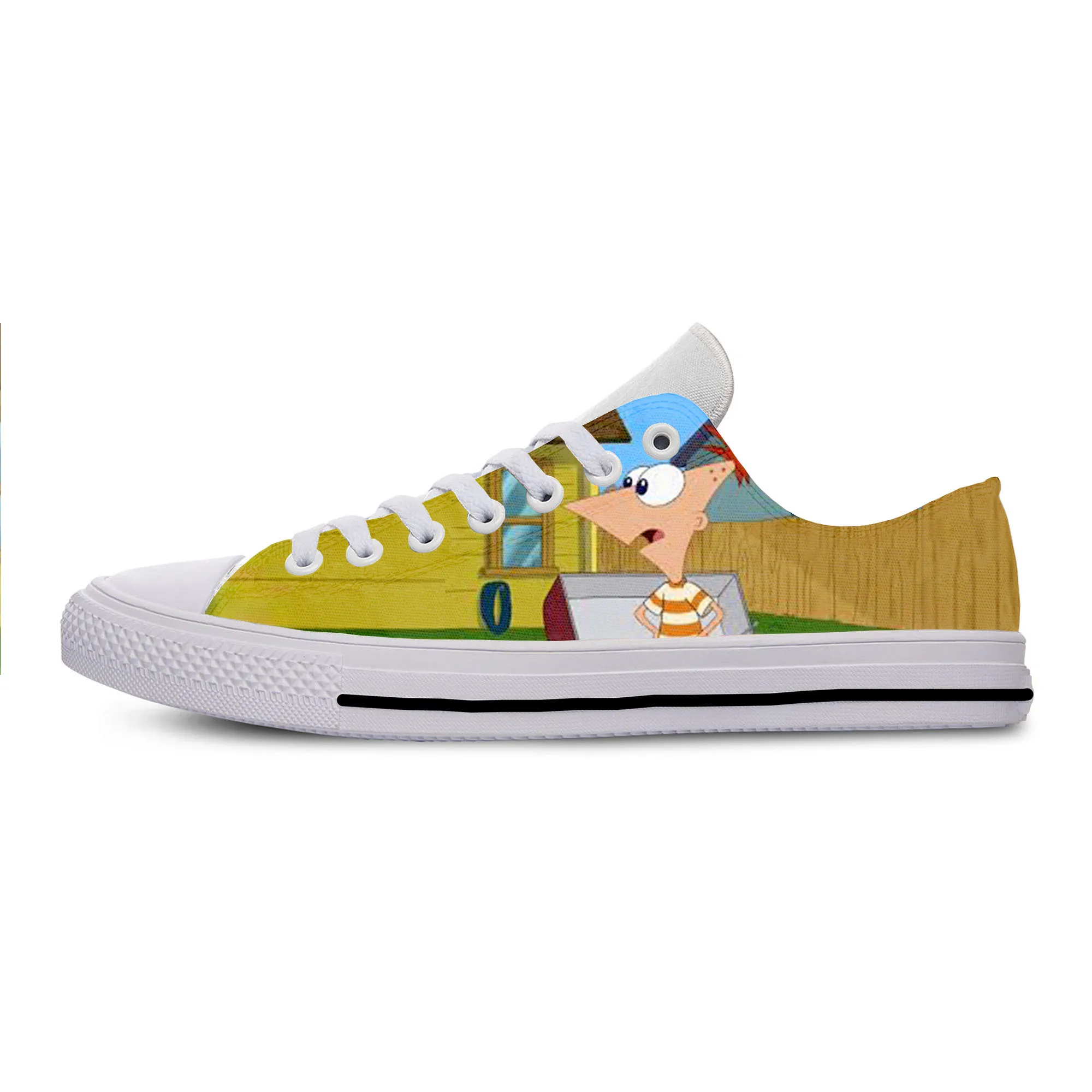

2019 Hot Cool Fashion New Summer Sneakers Handiness Casual Shoes 3D Print Cartoon Funny For Men Women Phineas and Ferb
