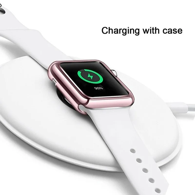 Чехол для Apple watch Мягкий защитный чехол из ТПУ i 44 мм 42 38 40 2 3 4 5 блестящий
