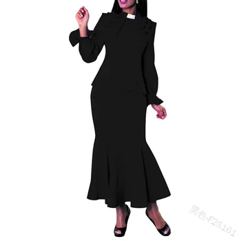 

WEPBEL Lace Sleeve Top Fishtail Skirts 2 Piece Set Outfits Autumn Women's Sets Solid Color Half-Collar Set Plus Size Skirts Sets