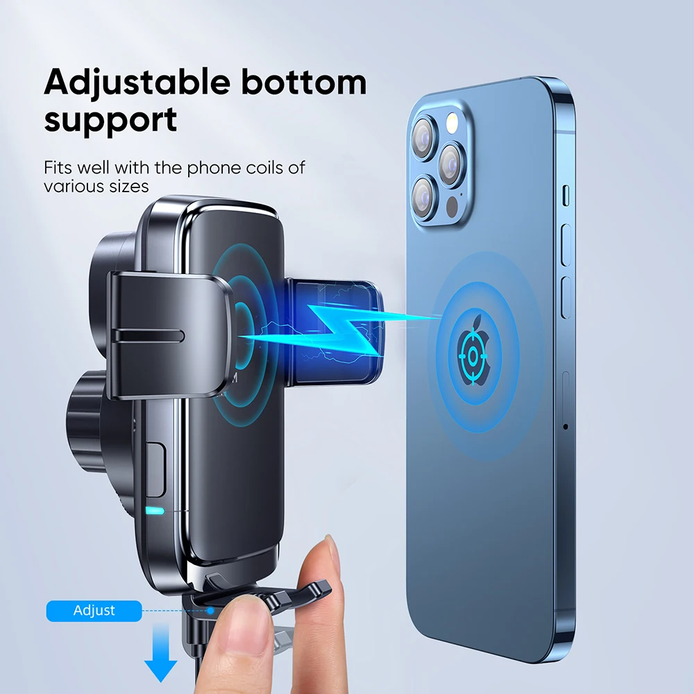 15W Car Phone Holder Wireless Charging Stable Rotatable Air Vent Dashboard Phone Holder Car Charger Support For iPhone Mount