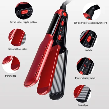 

Hair Straightener 2 In 1 Curler Steam Curling Iron Ceramic Straightening Flat Hair Iron Professional Steamer Hair Styling Tool