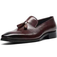 Tassel Men Wedding Shoe Genuine Leather Formal Business Pointed Toe For Man Dress Shoes Men's Oxford Flats Shoes Party Tassel Men Wedding Shoe Genuine Leather Formal Business Pointed Toe For Man Dress Shoes Men's Oxford Flats Shoes Party