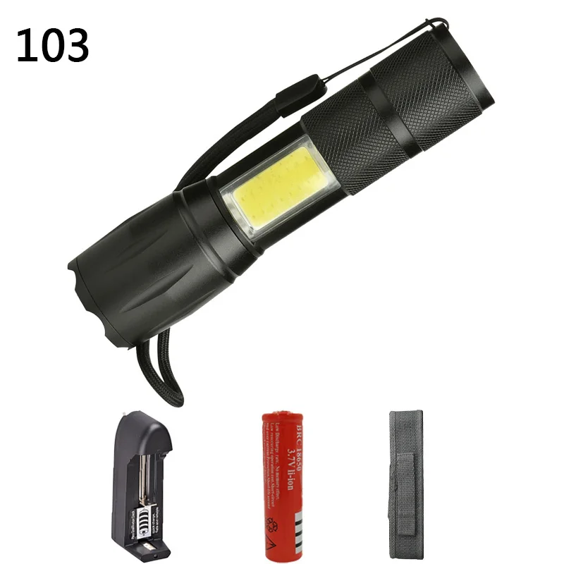 Litwod Z20 103 Micro USB порт перезаряжаемый светодиодный фонарик Фонарь XML T6 COB 5000LM 4 режима масштабируемый для кемпинга - Испускаемый цвет: Option G
