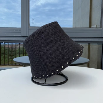 

2020 new rivet fisherman hat female Japanese temperament basin hat sun hat