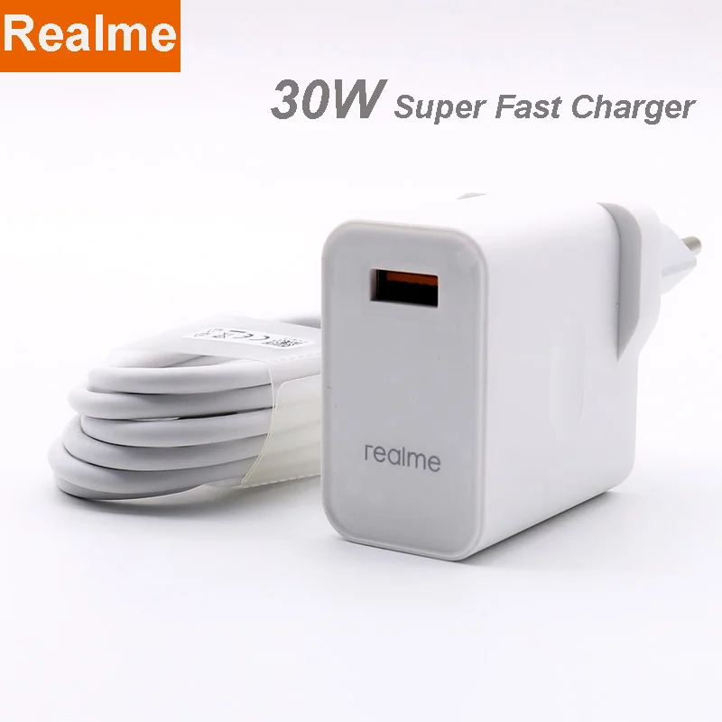 Original EU Realme VOOC Dash charger 5V/6A Fast charging 1m USB typec cable wall power adapter for X2 Pro X50 6 | Мобильные телефоны