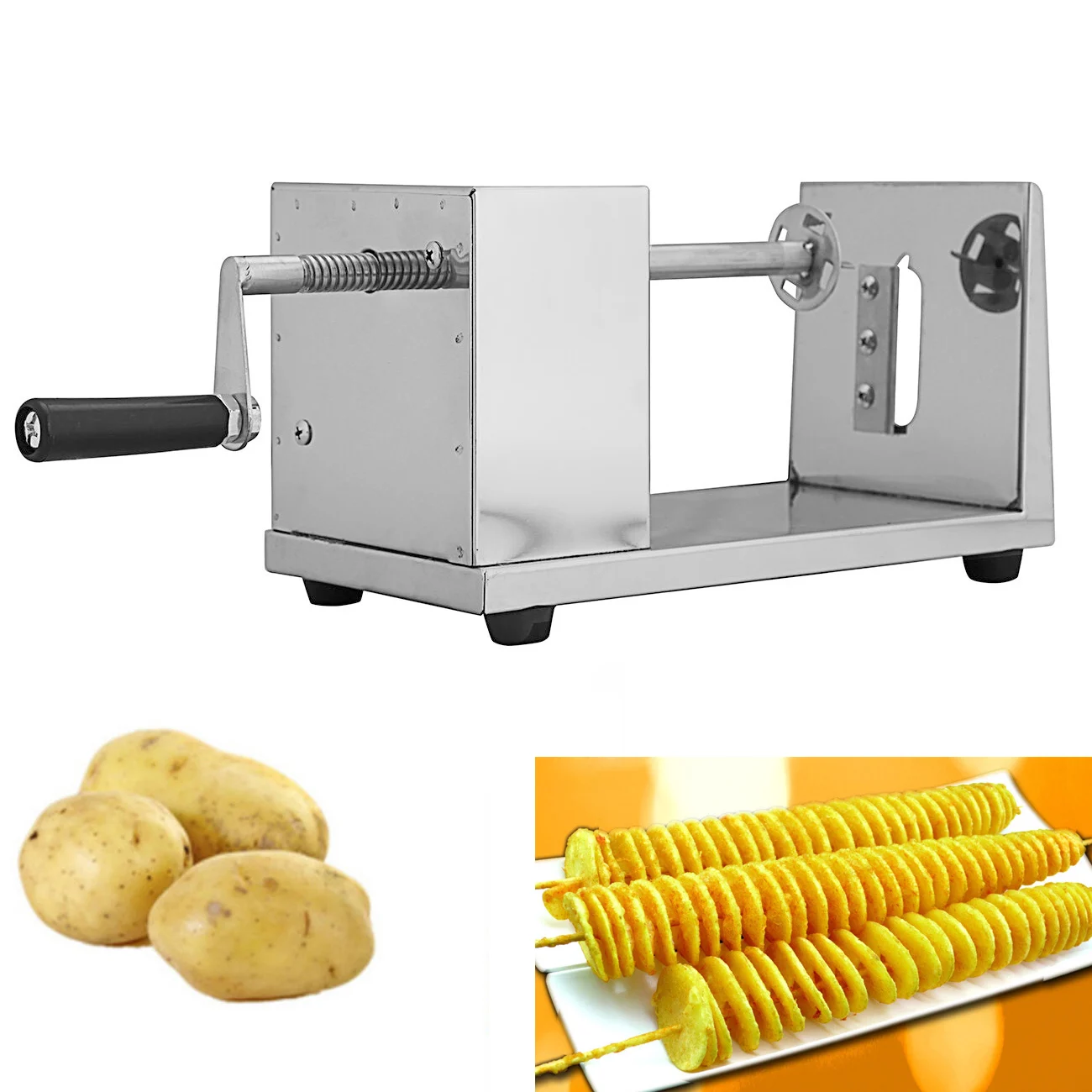 Yonntech-Torre de patatas Manual, cortador en espiral de acero inoxidable para patatas fritas, Tornado, herramienta de cocina