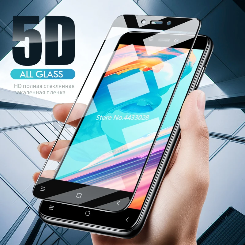 5D Tempered Glass for Xiaomi Redmi Note 5 Pro 9H Full Cover Screen Protector Plus Protective Film | Мобильные телефоны и