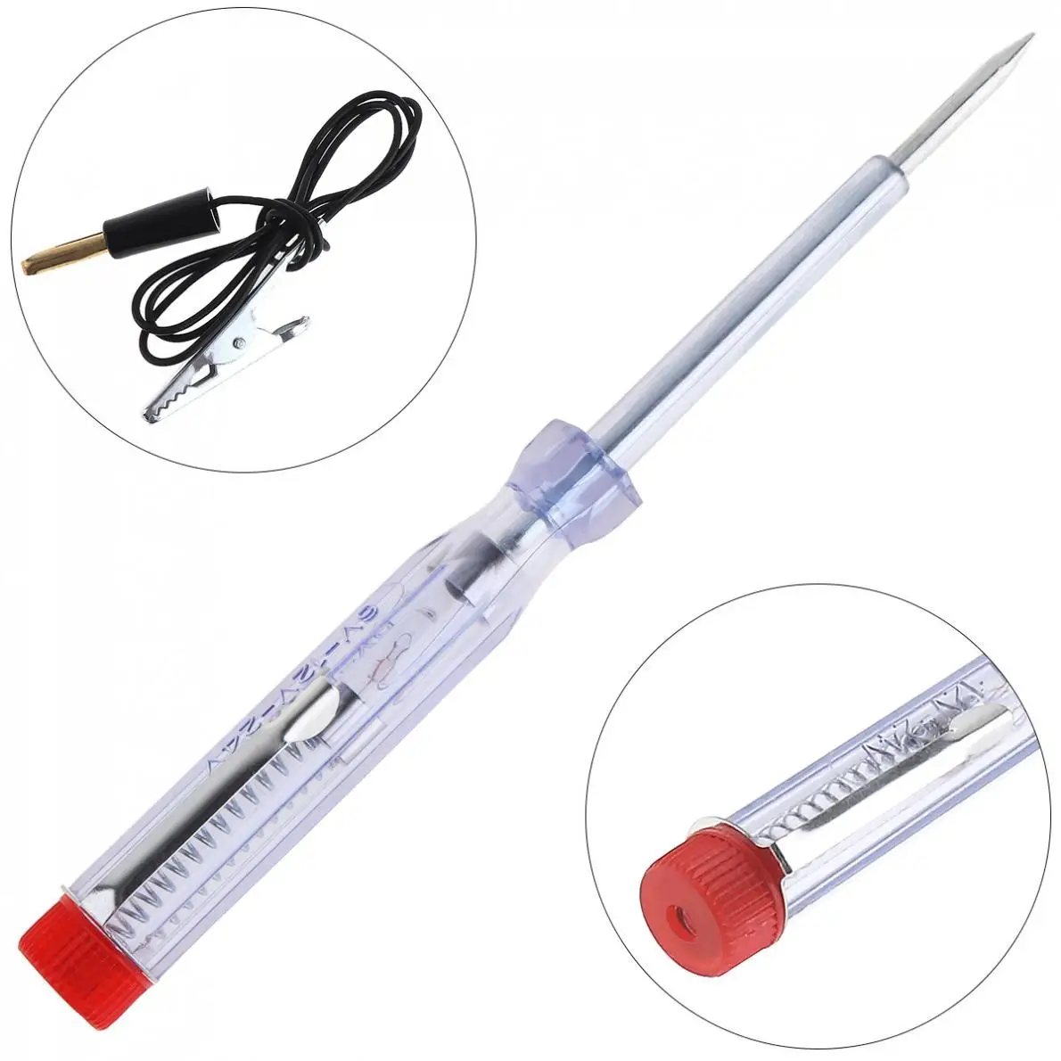 Тестер цепи напряжения электрической ручки 6-12 В миниатюрный со щупом и зажимом