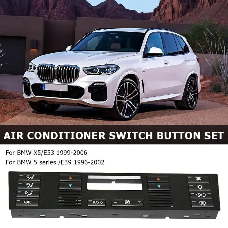 VODOOL Автомобильная консоль A/C климат контроль кондиционер переключатель кнопка чехол для ключа крышка комплект для BMW X5 E53 99-06 5 серия E39 96-02