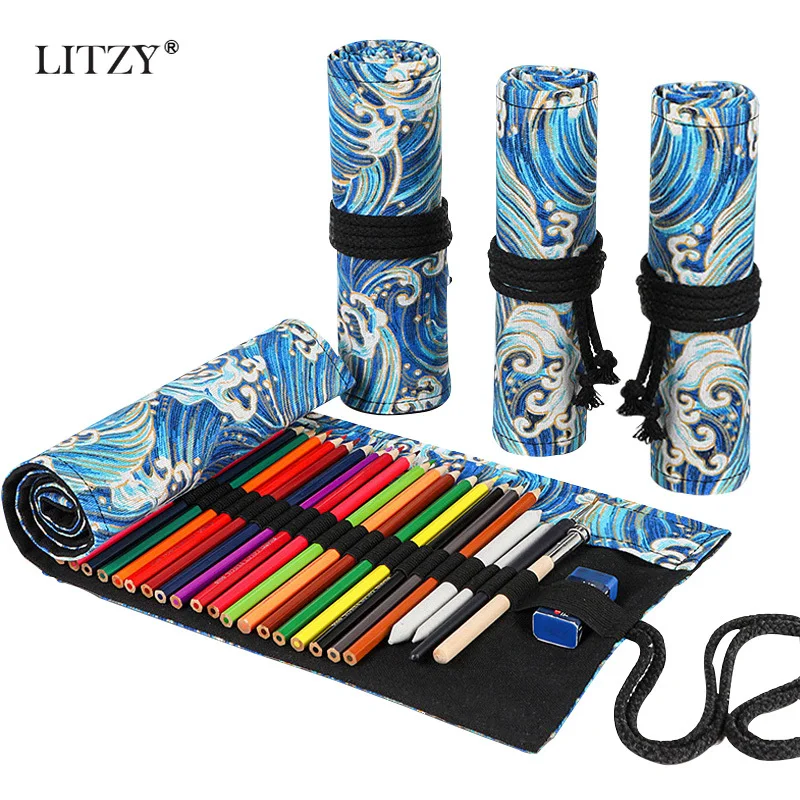 

Kawaii School Roll Pencil Case For Girls Boys Pencilcase Cute Canvas Penal Pen Bag Large Big 12/24/36 Penalties Penalties Box