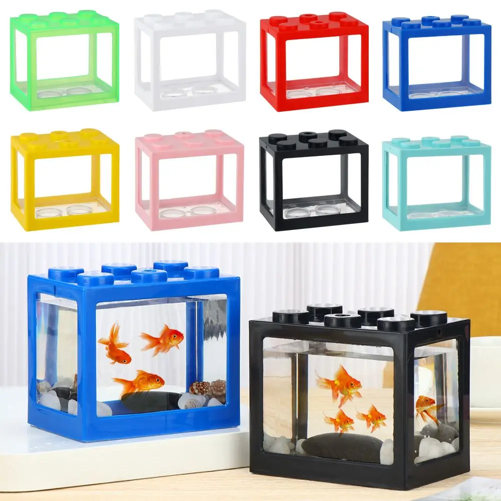 PVC Betta Fish Tank Mini Aquarium Betta Fish Accessories Building Block Decor Ornamental Aquarium Tank Pet Decoration fish aquarium aquarium decoration