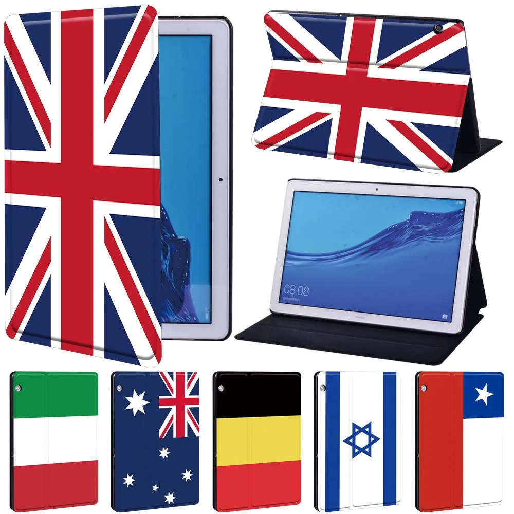 

National Flag Tablet Shell Stand Cover Case for Huawei MediaPad T3 8/T3 10 9.6"/MediaPad T5 10 10.1" Tablet Case