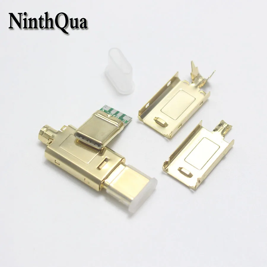 NinthQua 1 компл. OTG USB 3.0 Type C 4 контактный позолоченный штекер для DIY двусторонний