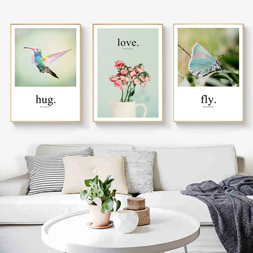 

Nordic hug love fly Chinese Ink Splash Poster Art Print Canvas Painting Picture Home Boys Room Laminas Decorativas Pared Cuadros