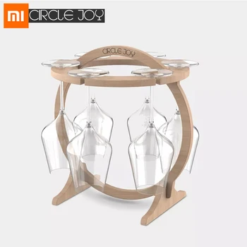 

Xiaomi Circle Joy Wooden Creative Ring Wine Glass Rack Hanger Wine Cup Holder Imported Eucalyptus Simple Design For Smart Home