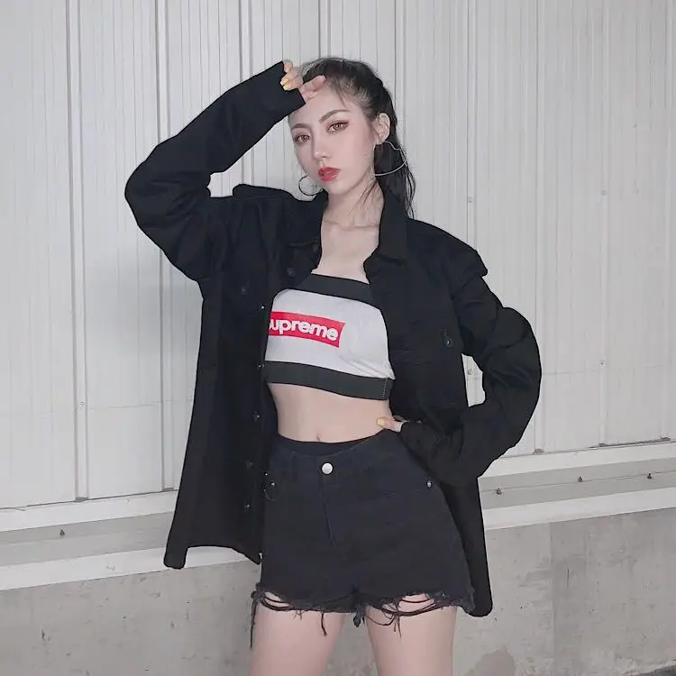 Off-White 19fw осень и зима, последний профиль джинсовое пальто розовая картина маслом манет портрет пары