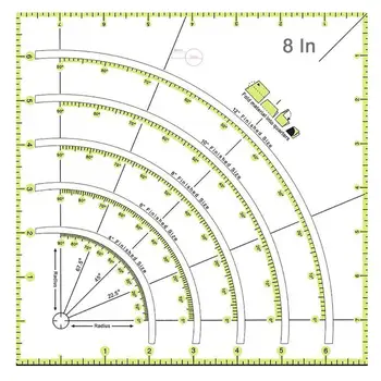 

Multifunctional Patchwork Cloth Quilting Ruler Arcs and Fan Quilt Circle Cutter Ruler DIY Sewing Craft Tools