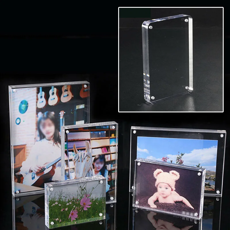 1x Photo Picture Frame Free Standing Acrylic Certificate Holder Gift Home Decor Odorless Crystal Clear
