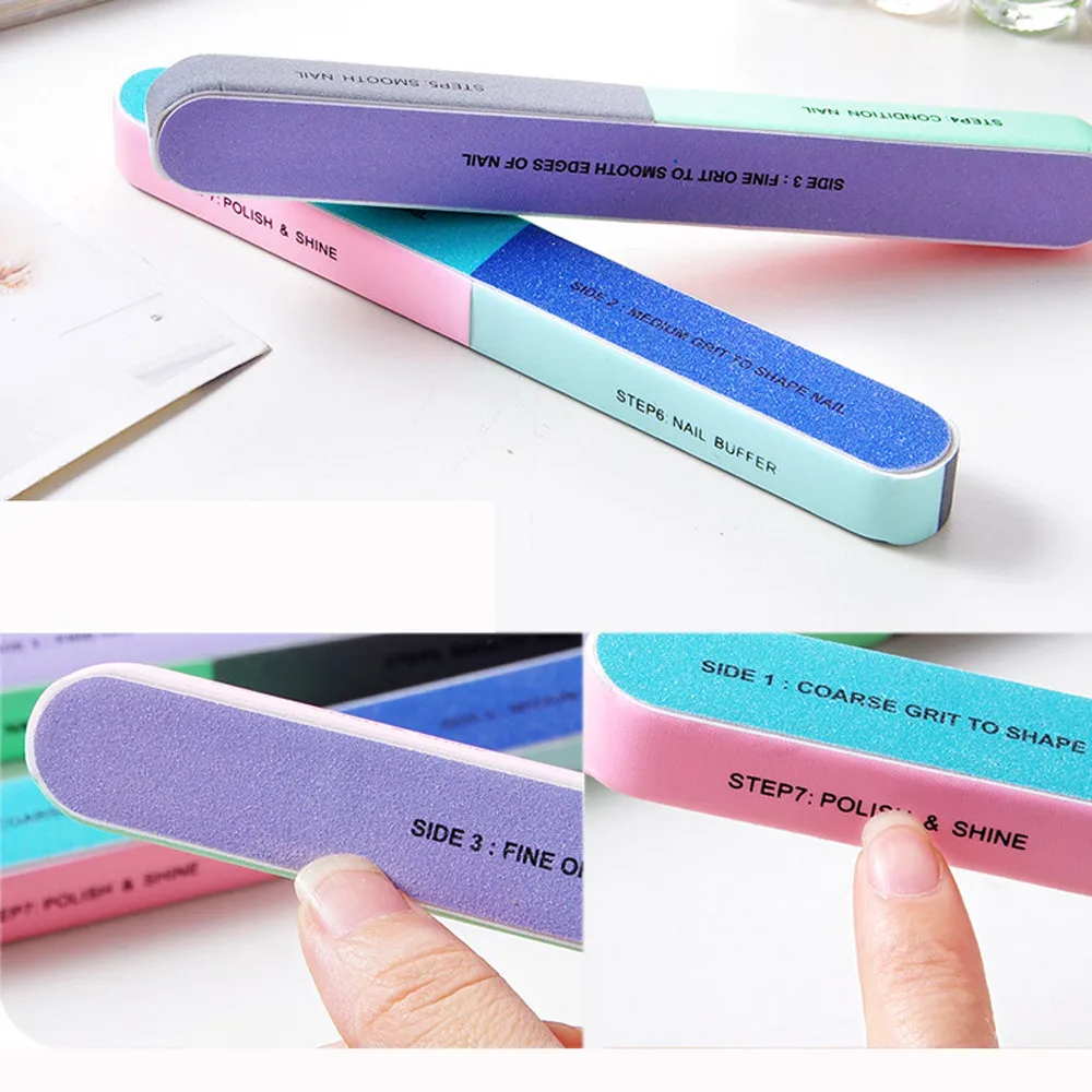 Creative Printing Nail File Sanding Sand Six-sided Polishing File Nail Tool Six-sided Polishing File Nails Tool Dropshipping