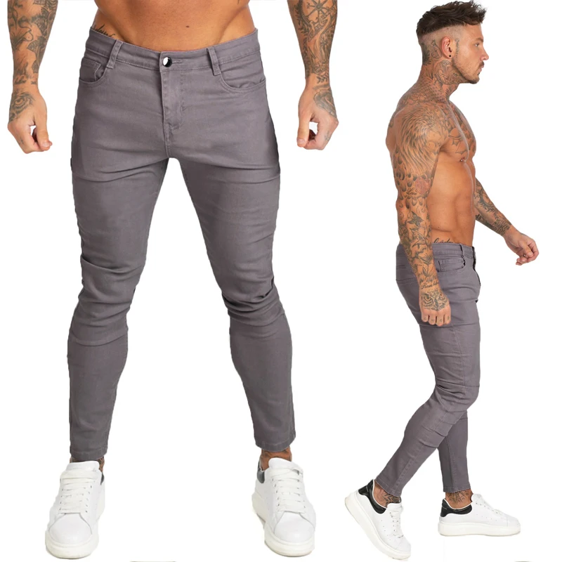 black skinny jeans men GINGTTO Man Pants Skinny Jeans Men Denim Trousers Hip Hop Style Plus Size Jean Male Clothing Summer Slim Fit Fashion Stretch ripped jeans for men