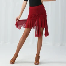 Модная удобная современная Короткая юбка для латинских танцев для женщин/женщин, бальный костюм, одежда для выступлений MD9312