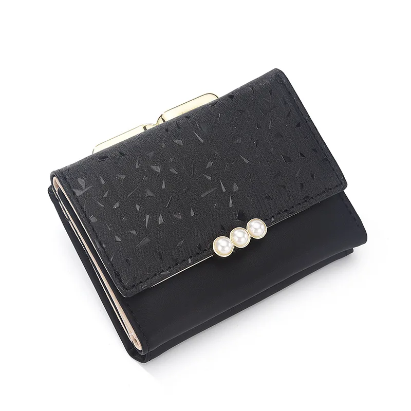 Перламутровый элемент Trifold женские кошельки короткий мягкий кожаный Дамский кошелек с зажимом дизайнерский карман для монет держатель для карт женский кошелек