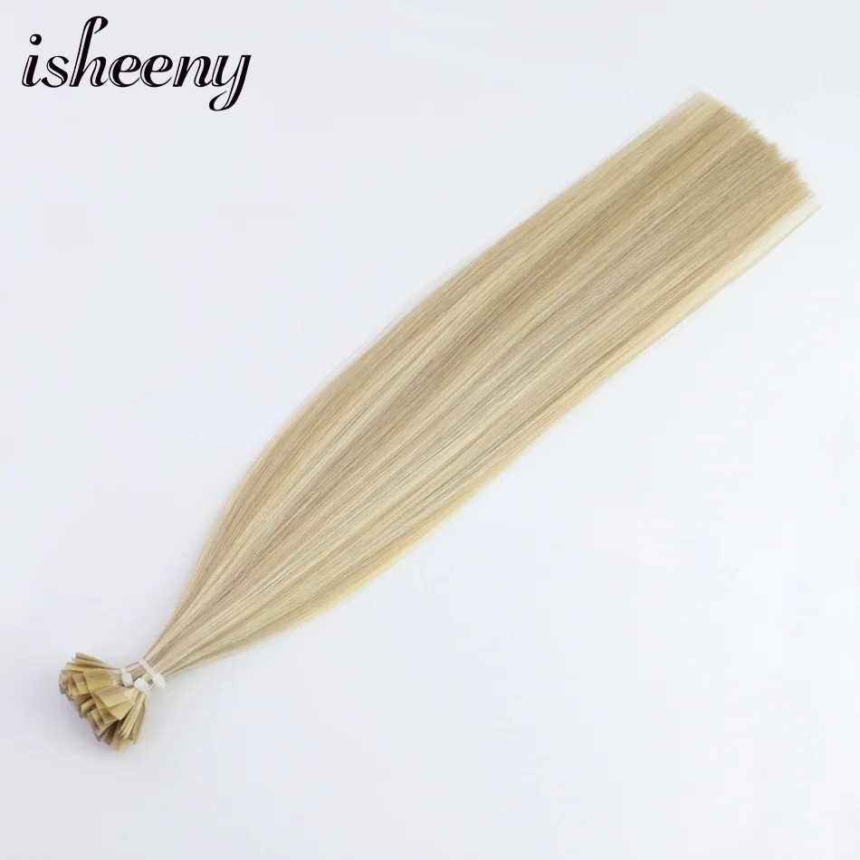 Isheeny Fusion плоский наконечник человеческих волос для наращивания 1" бархат Remy Кератин капсулы 100 шт прямые европейские волосы