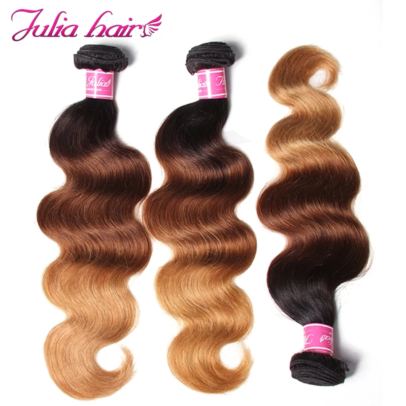 Ali Julia Hair Ombre Body Wave Human Hair 3 Bundles With Frontal High Ratio Brazilian Remy Hair