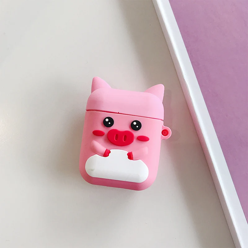 Многоцветный Силиконовый чехол для airpods 2 airpods, чехол с милым единорогом, розовый мультяшный защитный чехол, беспроводной чехол для наушников air pods 2, чехол - Цвет: Многоцветный