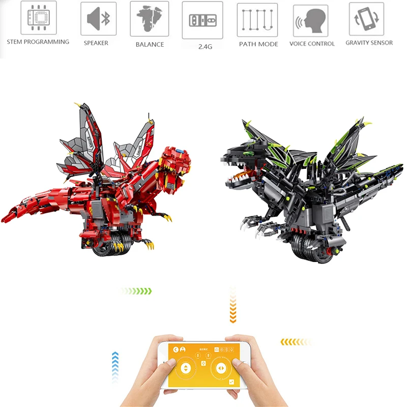 

Legoing Technic Series Creator Dragon APP Remote Control Balanced Programing Dinosaur DIY Children Assembly Building Blocks Toys