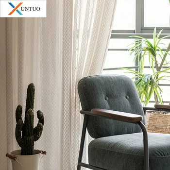 

Tulle Curtains For Living Room The Bedroom Voile Sheer Curtains Drapes Treatment for Kitchen Finished Panels