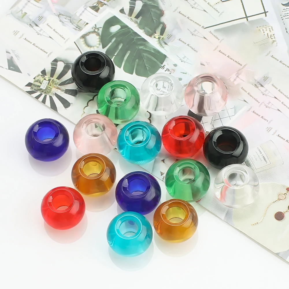 Light Colors Round Opaque Acrylic Plastic 10mm 12mm 14mm 16mm 18mm Loose  Big Hole Beads lot for DIY Jewelry Making DIY Crafts