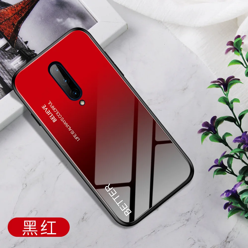 Для Oneplus 7 защитный чехол из закаленного стекла с принтом пера холодного цвета для Oneplus 7 Pro Ins Модный чехол