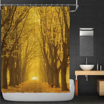 

Autumn Alley in The Park 36 Mpx 100% Polyester, Waterproof Shower Curtain,126130 for Beach,71 in x 79 in
