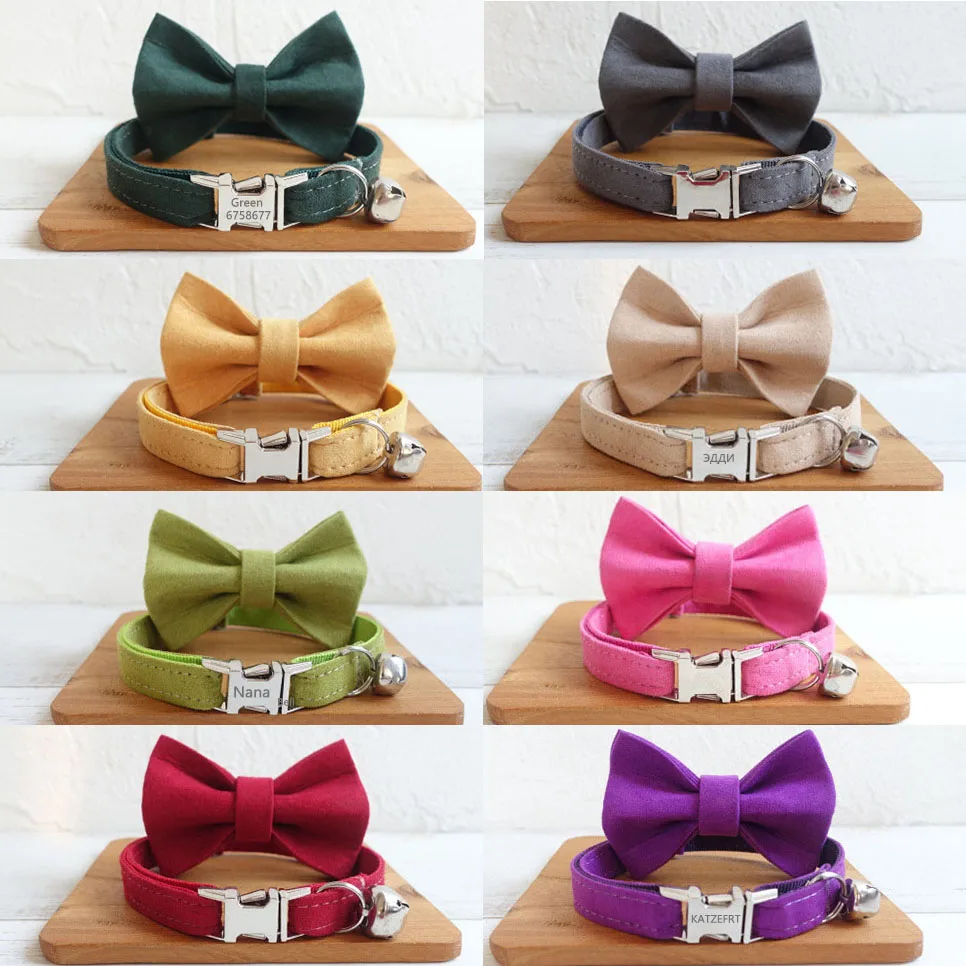 Kitten Bow Tie Necklace Cat Bow Tie Necklaces Cat Collar Bow Tie Yellow Cat Bow Tie Cat